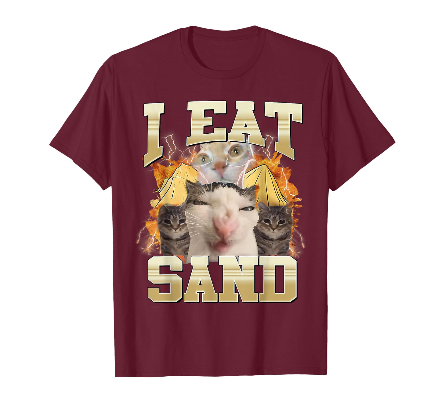 I Eat Sand Funny Cat Meme Eat Cement Silly Cats Funny Humor T-Shirt