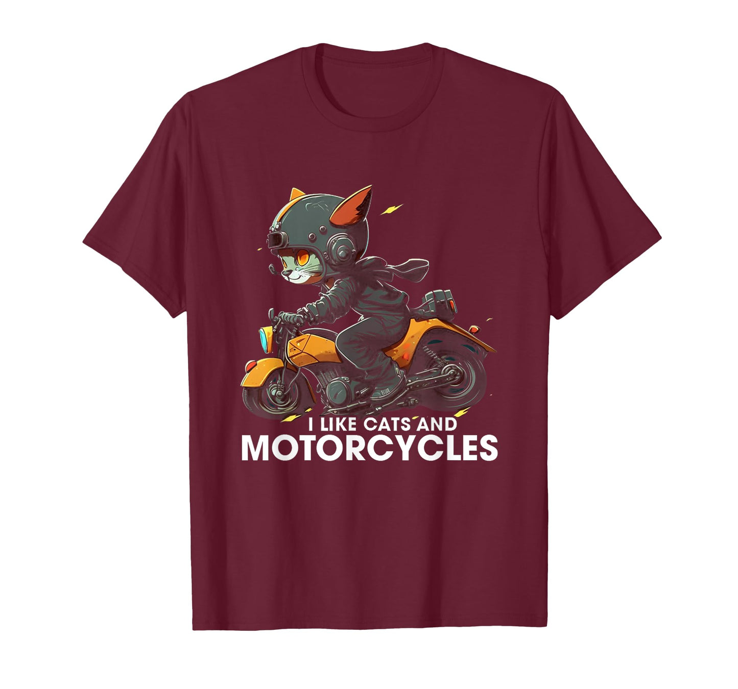 I Like Cats And Motorcycles cat riding motorcycle cute cat Men Women T-Shirt