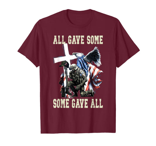 All Gave Some Some Gave All US Flag Soldier Memorial Day T-Shirt