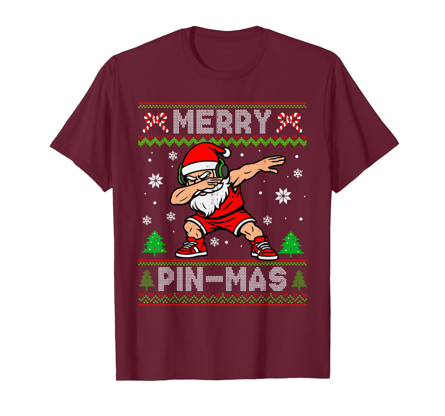 Wrestling Ugly Christmas Dabbing Santa Wrestler Men Boy Kids T-Shirt