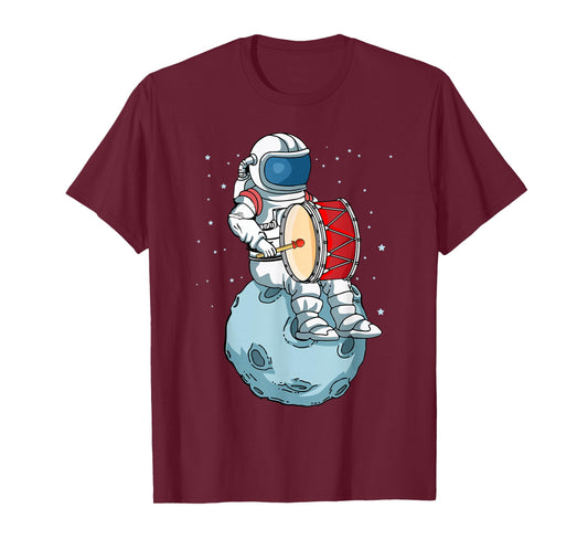 Drummer Gifts For Drum Lovers Bass Drum Lover Marching Band Percussion Drum Drummer T-Shirt - Unisex-Adults, Black, Small, Short Sleeve, Classic Fit, Cotton, Polyester