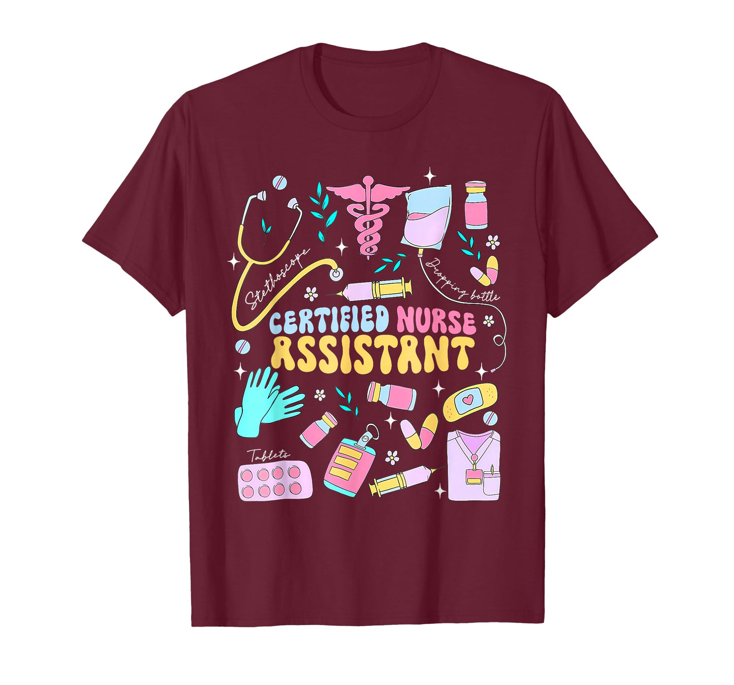 CNA Certified Nursing Assistant Funny Nurse CNA Life T-Shirt, Small, Black