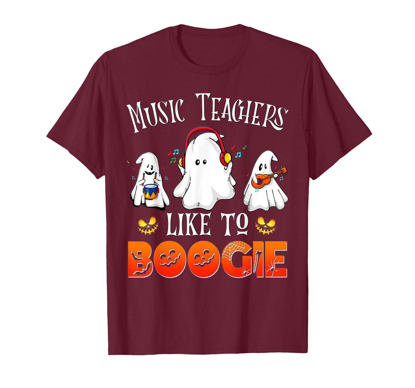 Halloween School Marching Band Music Teachers Like to Boogie Men Women T-Shirt