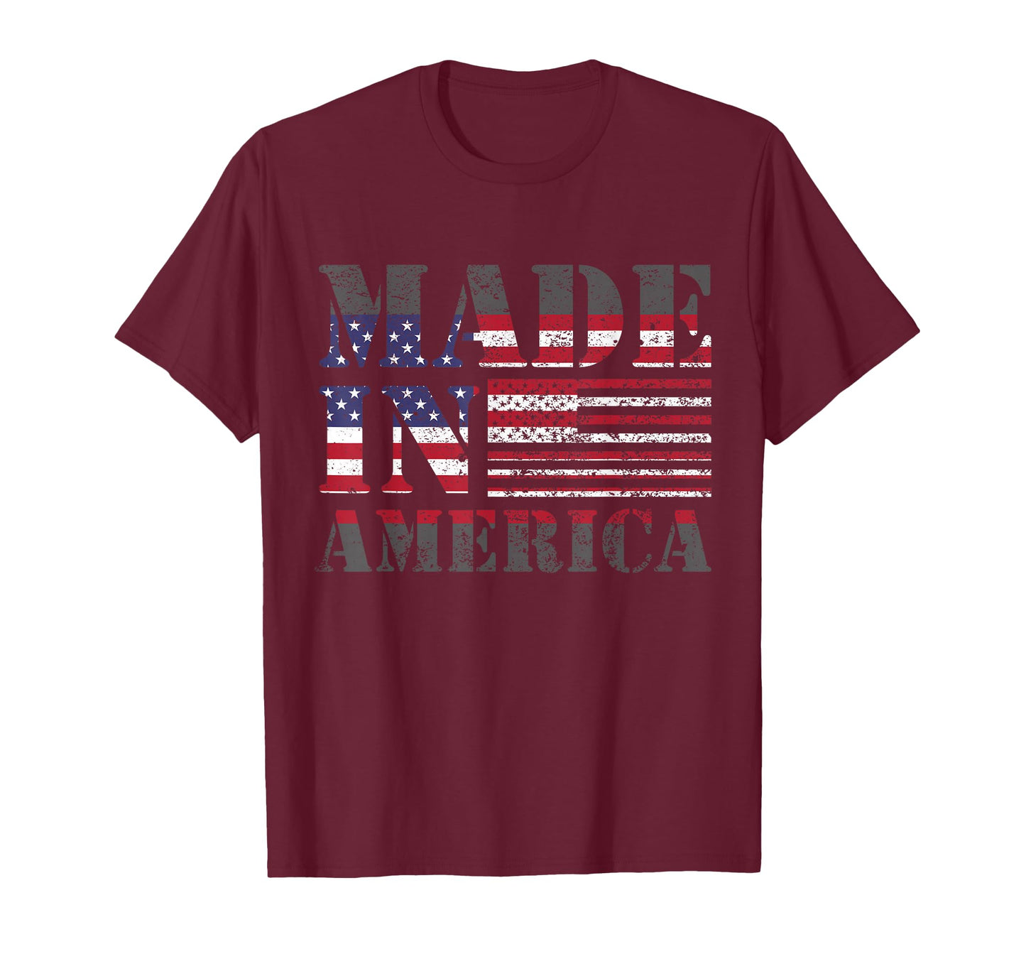 Made in America Born and Raised American Flag T-Shirt