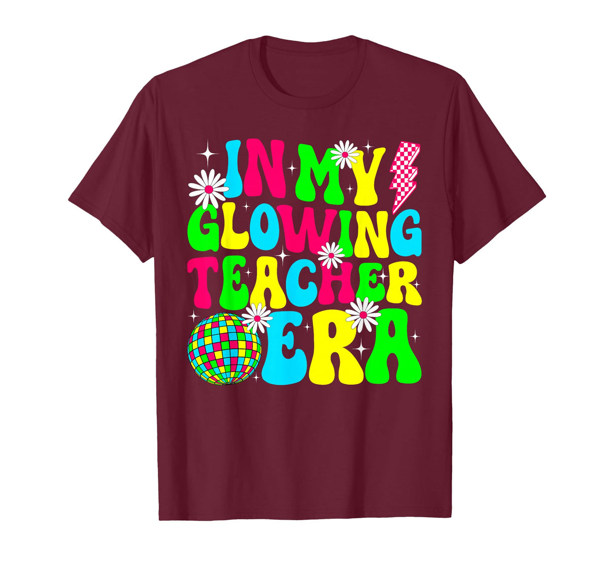 Retro Groovy in My Glowing Teacher Era Happy Teacher's Day T-Shirt