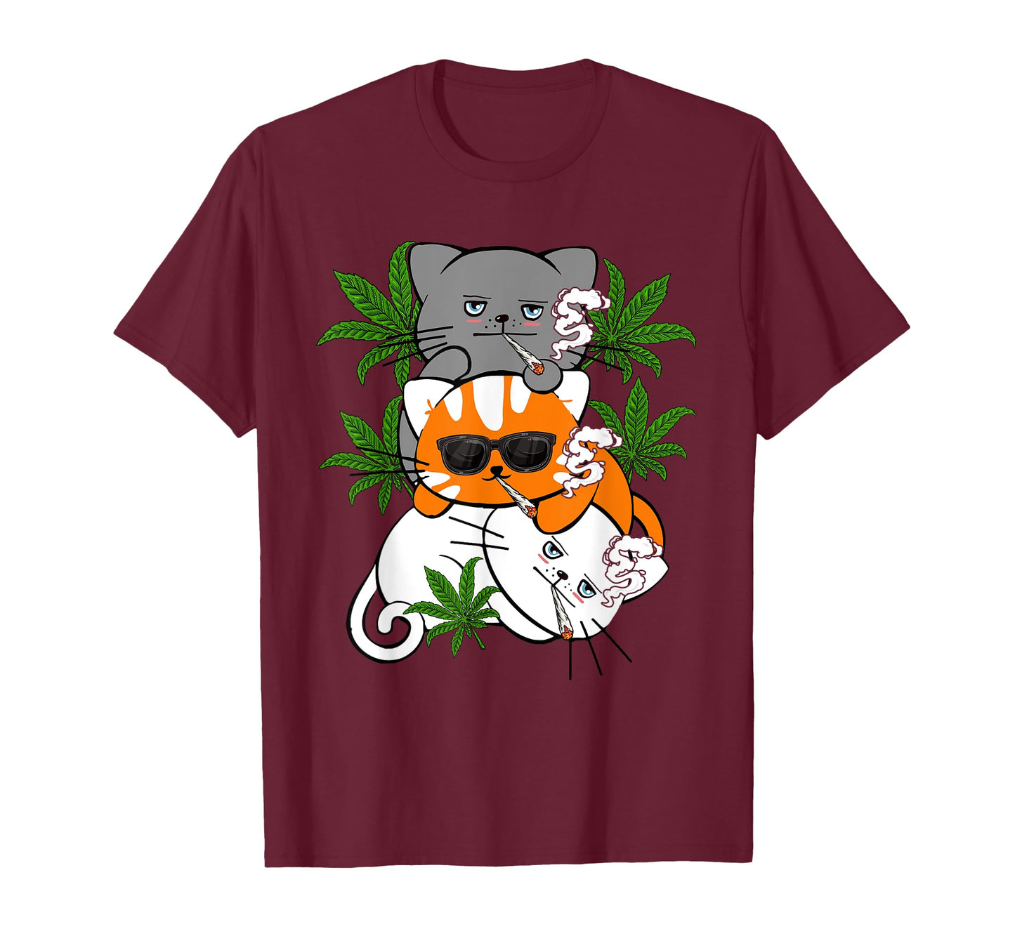 Funny Kawaii Cat Smoking Weed Marijuana Cannabis Kitten T-Shirt