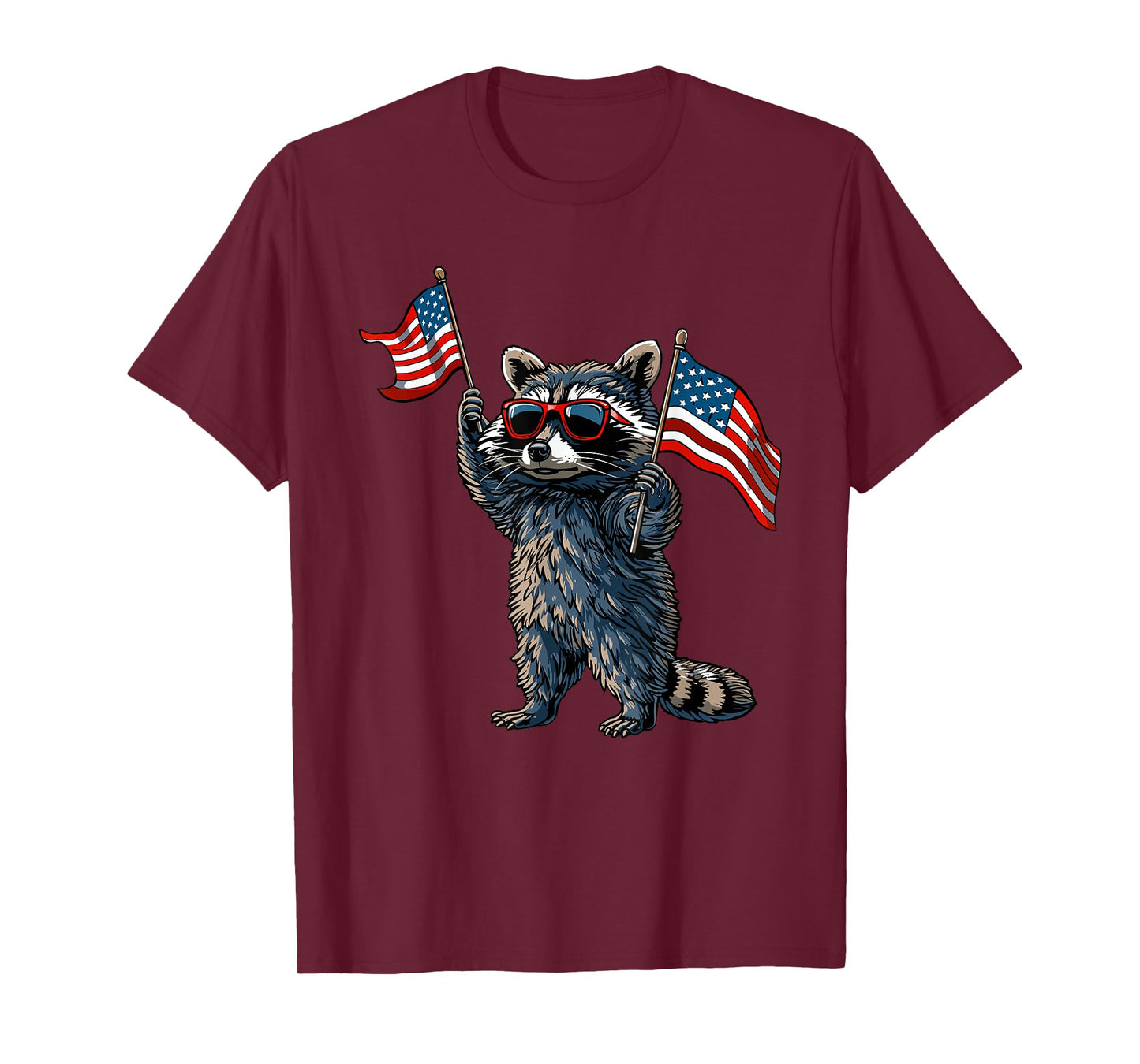 Raccoon Patriotic 4th Of July USA American Flag T-Shirt