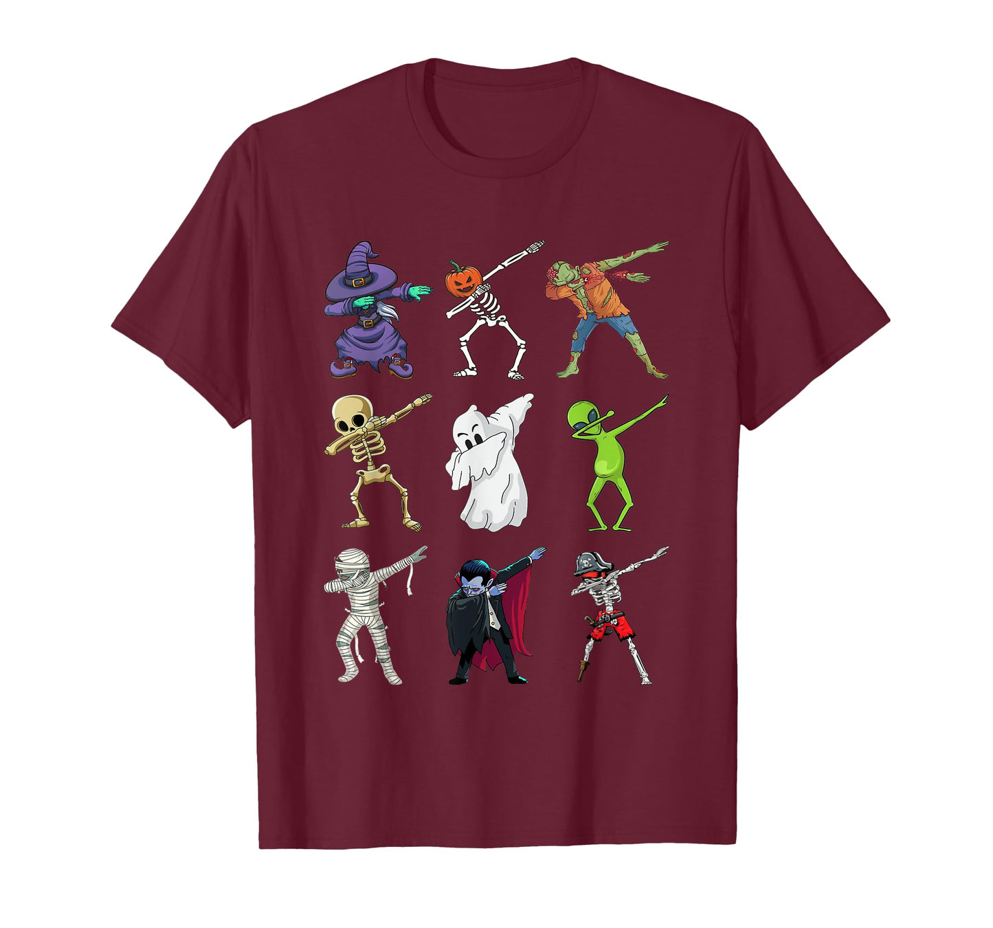 Halloween Dabbing Skeleton Witch Vampire Mummy Zombie Pirate T-Shirt