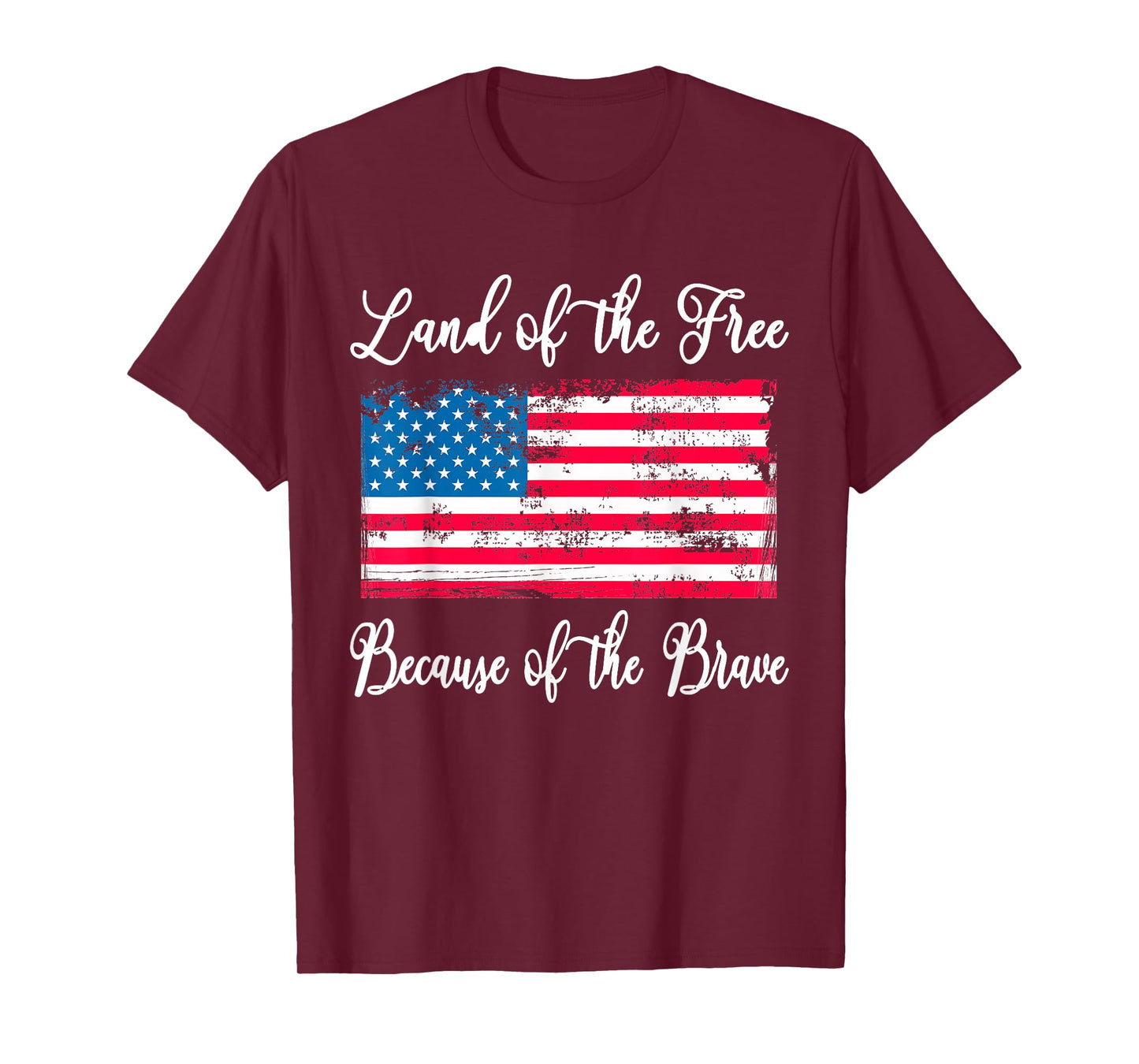 Land of The Free Because of The Brave Vintage American Flag T-Shirt