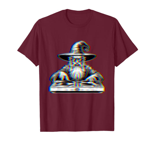 Trippy Wizard Dj Rave Festival Optical Illusion EDM Music T-Shirt