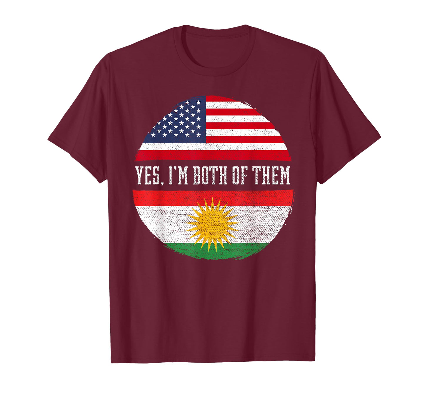 Half American Half Kurdish USA Flag Kurdistan Heritage DNA T-Shirt