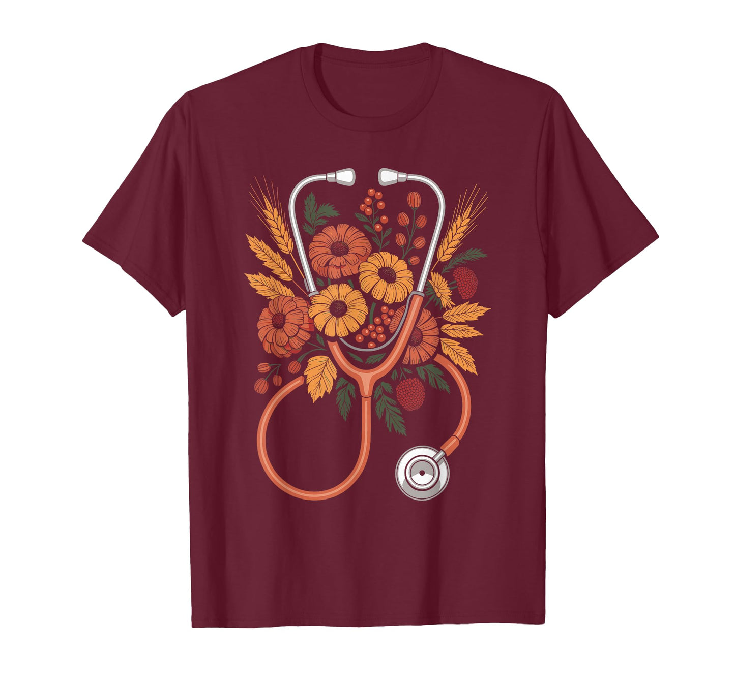 Cute Stethoscope Autumn Nurse Fall T-Shirt