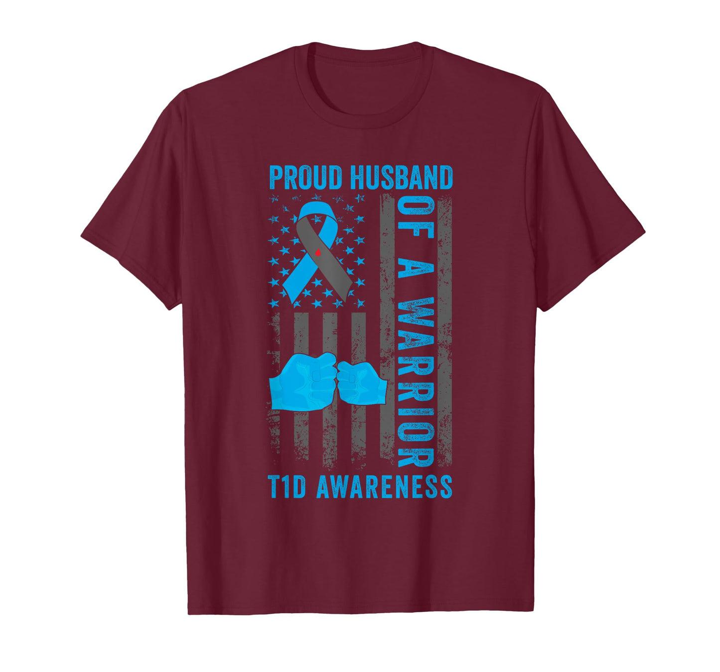 Proud Husband Of A T1D Warrior Type 1 Diabetes Awareness T-Shirt
