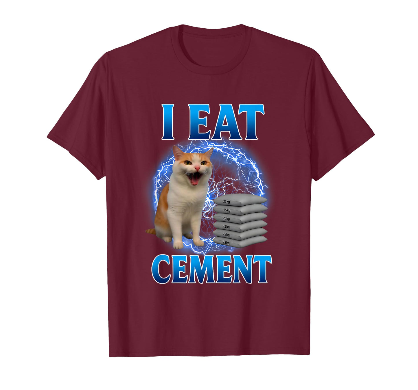 I Eat Cement Cursed Cat Funny Oddly Specific Dank Meme T-Shirt