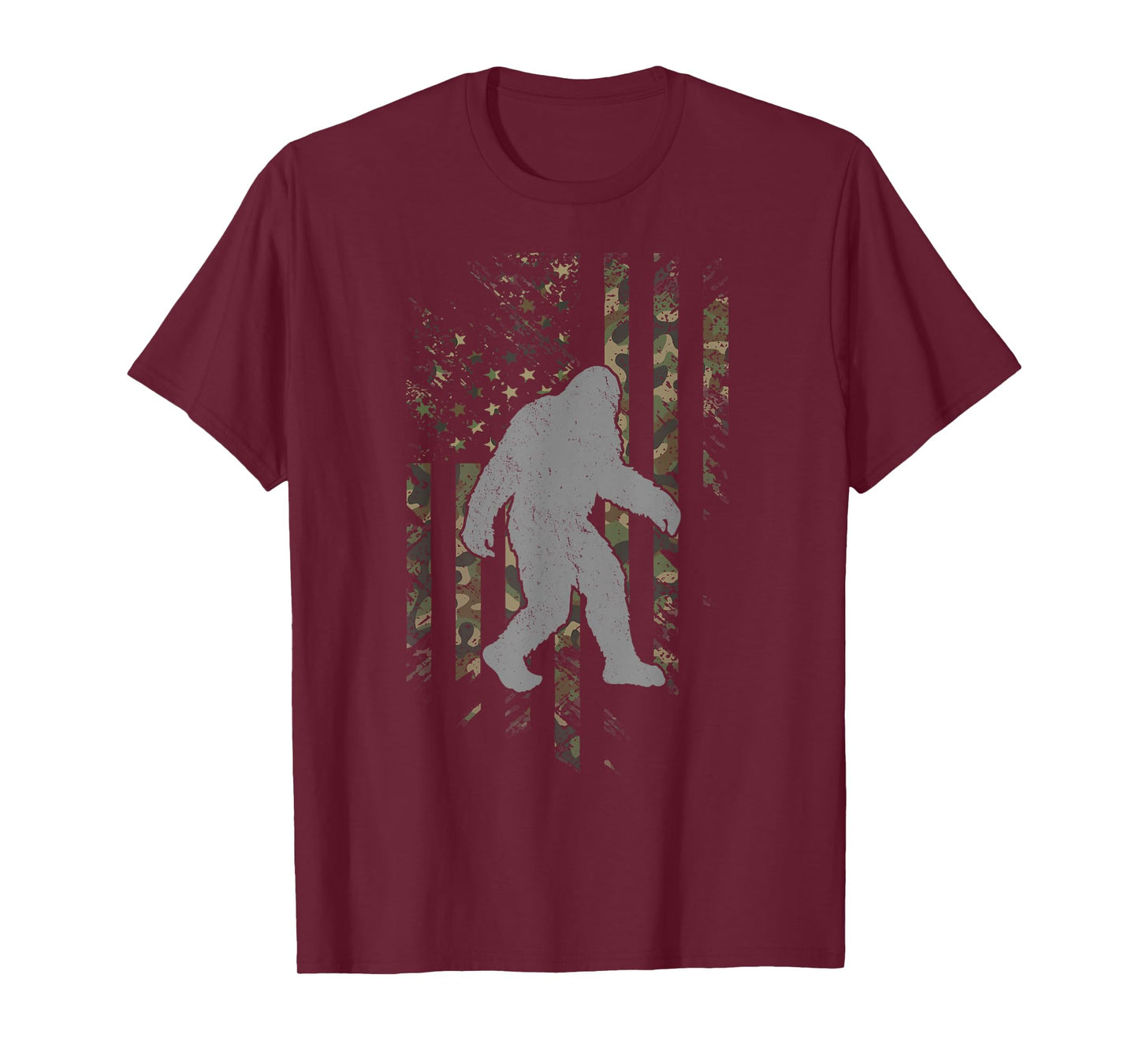 Camo American Flag Bigfoot Camouflage Sasquatch Women Kids Men T-Shirt