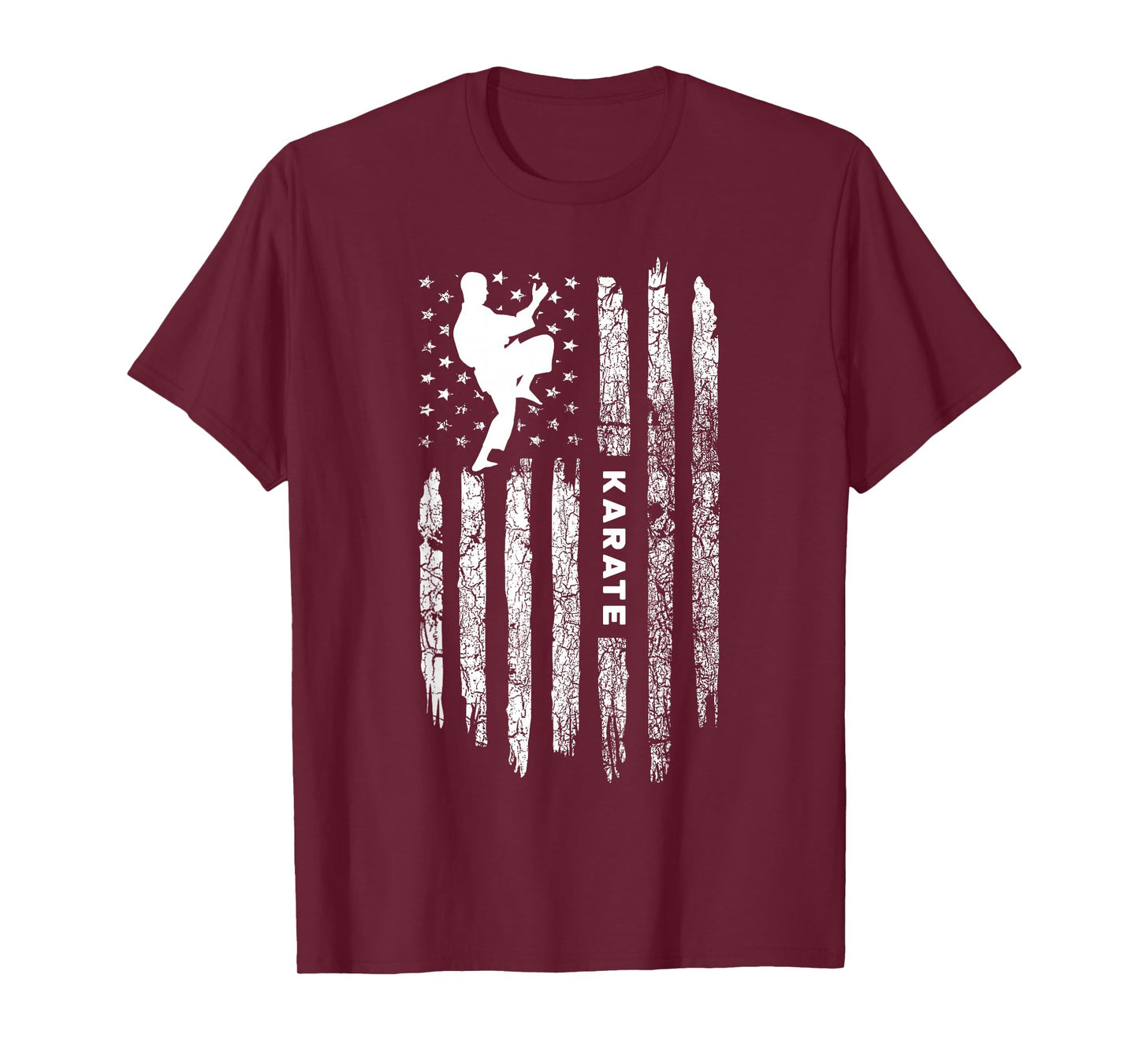 American Flag Karate Clothing - Karateka Vintage Karate T-Shirt