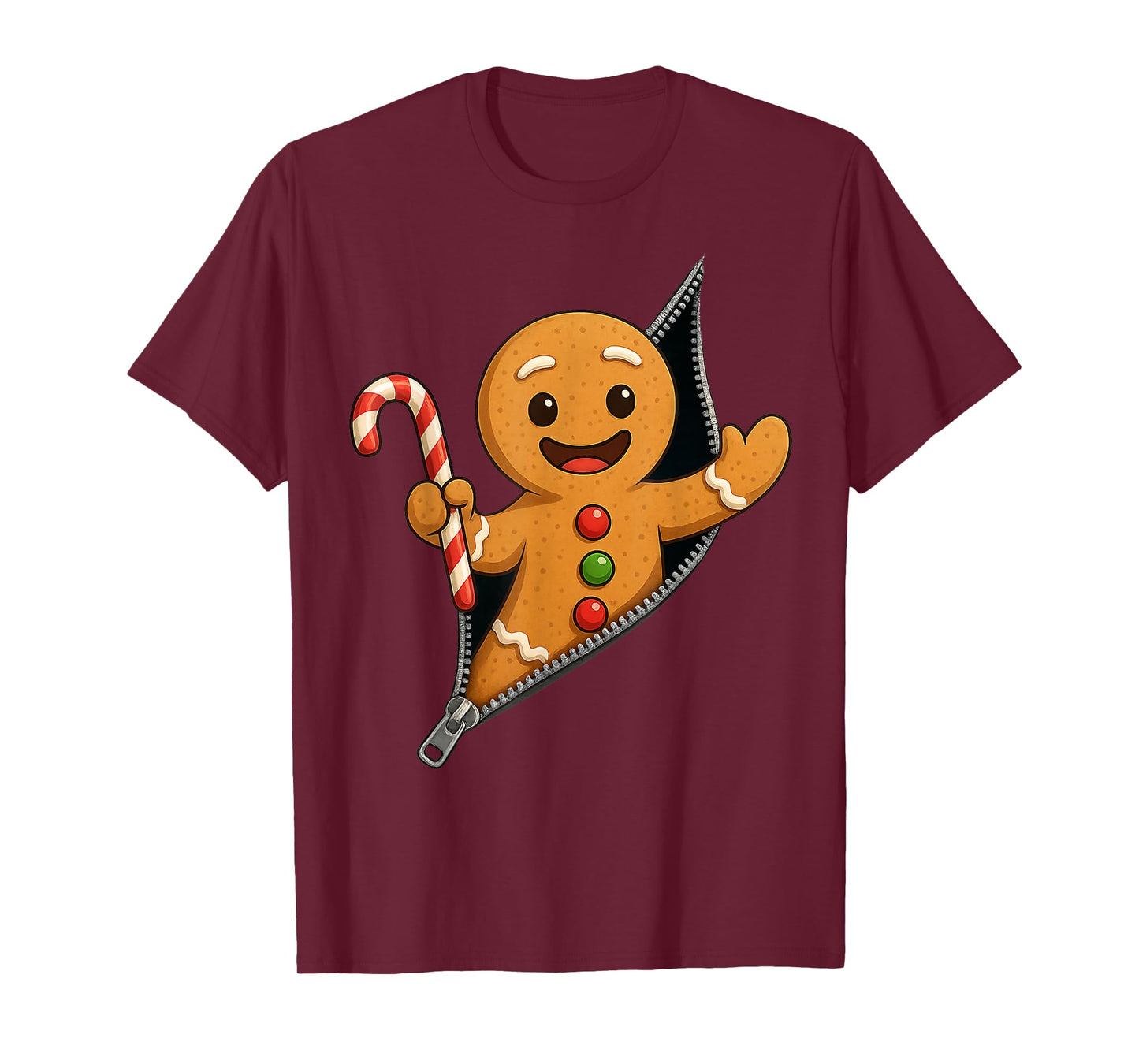 Christmas Gingerbread Man Cookie Candy Cane Xmas Pajamas T-Shirt