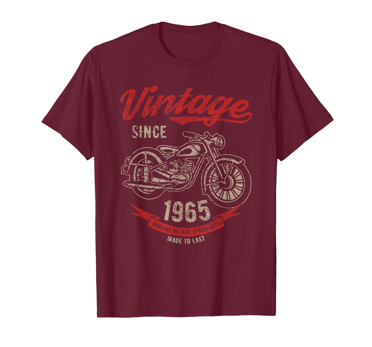 Vintage Since 1965 Birthday Gift Motorcycle Bike T-Shirt