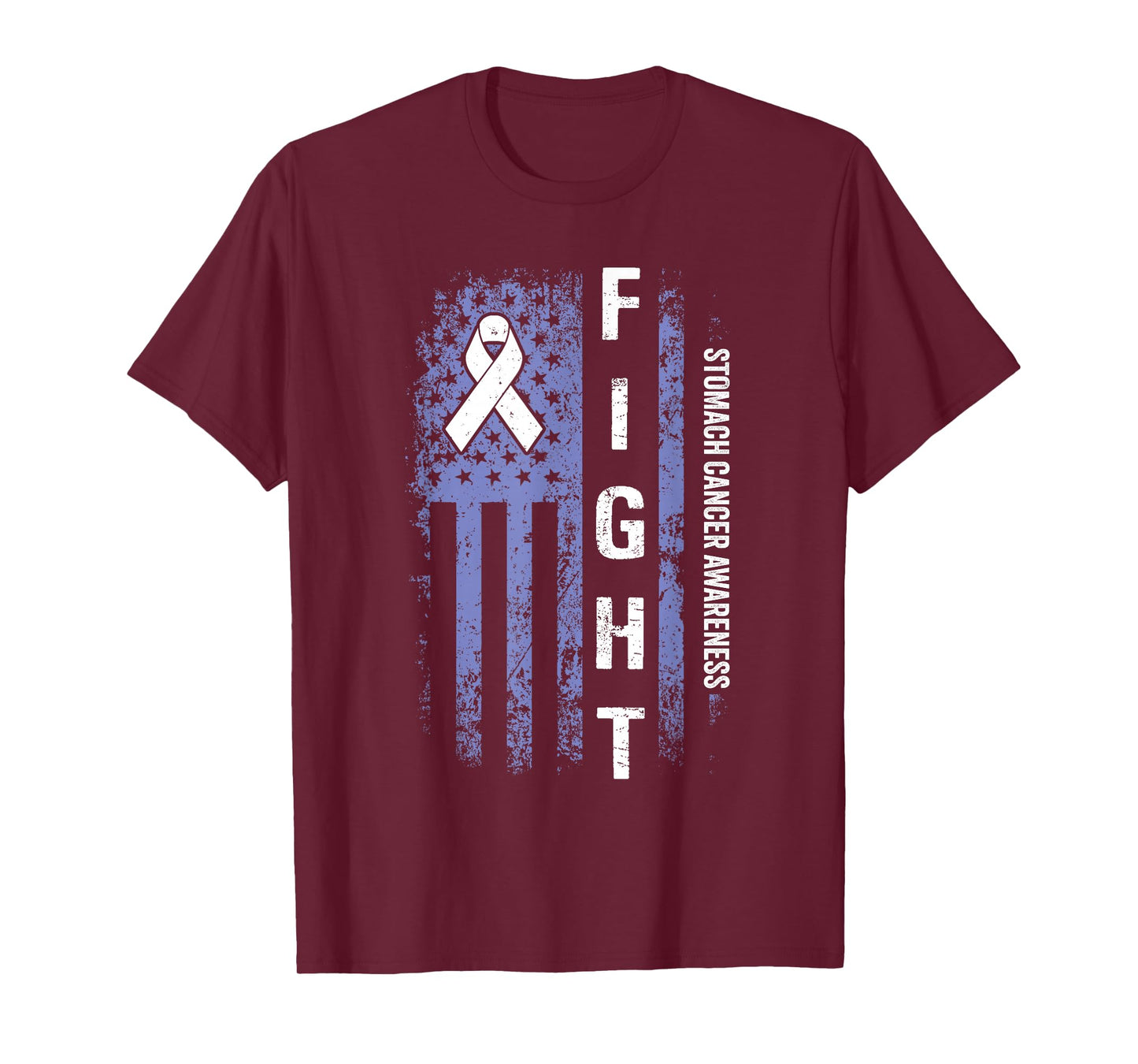 Stomach Cancer Awareness American Flag Stomach Cancer T-Shirt