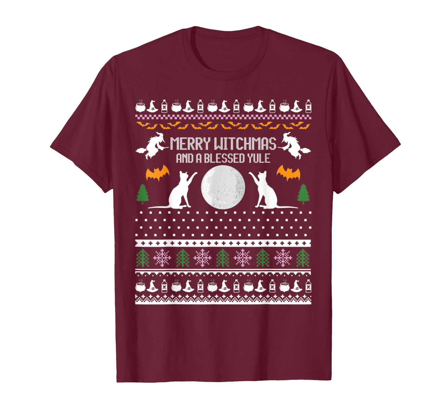 Merry Witchmas Cat Ugly Christmas Sweaters T-Shirt