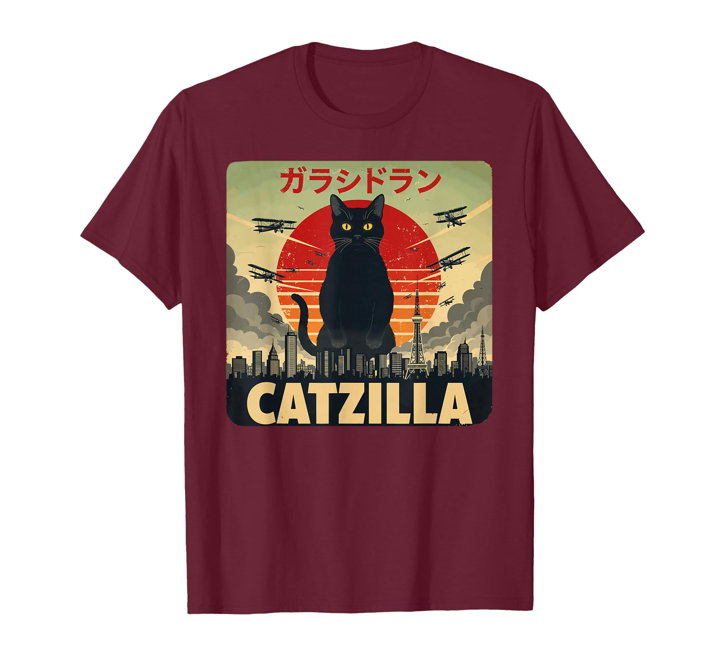 Catzilla Cat Japanese Art Funny Cat Gifts for Men Women Kid T-Shirt