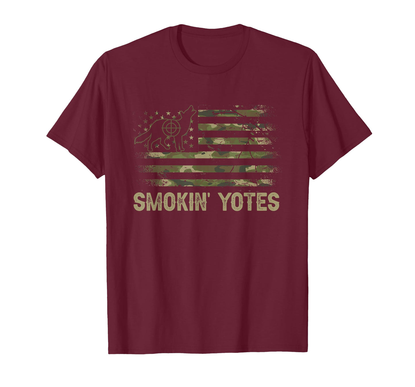 Coyote Hunting Patriotic American Flag Yote Hunter Coyote T-Shirt