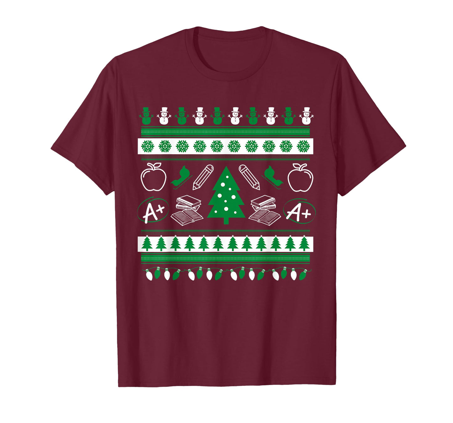 Teacher Ugly Christmas Sweater Instructor Elementary School T-Shirt