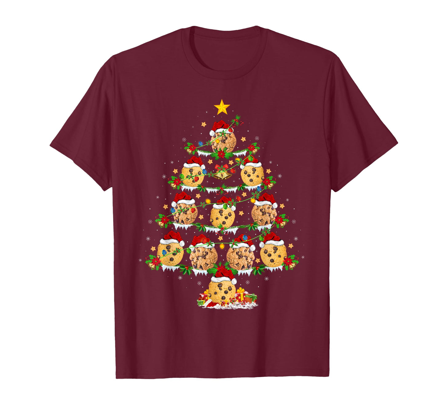 Cookie Biscuit Christmas Tree Lights Funny Cookies Xmas T-Shirt