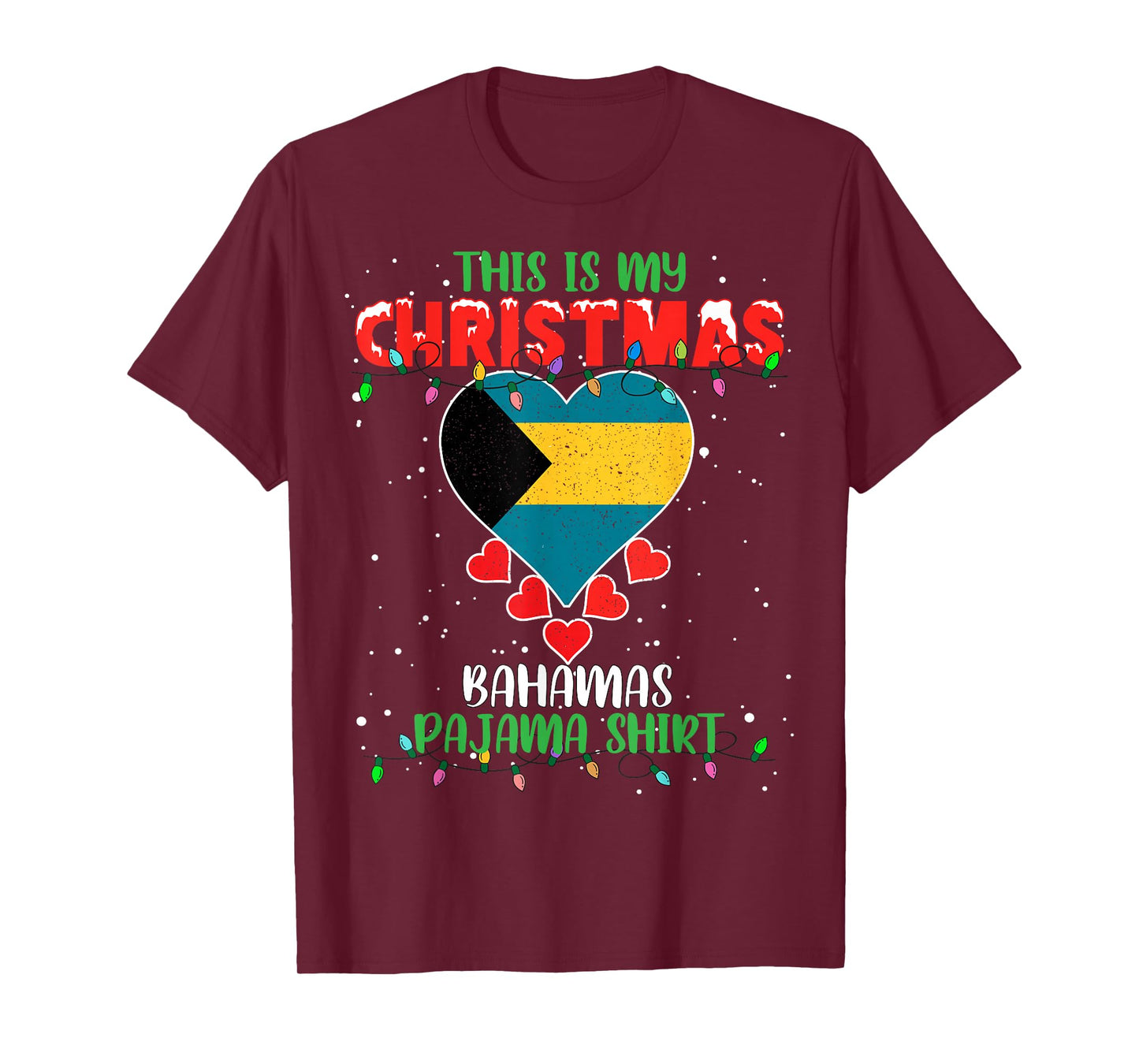 This Is My Christmas Lights Love Bahamas Flag Pajama T-Shirt