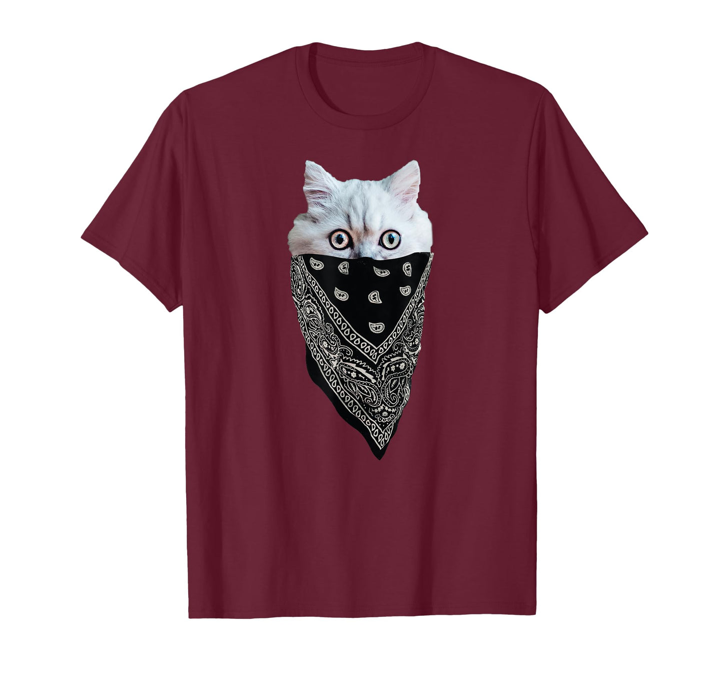 Cat Wearing a Bandana as a Mask Tee | Funny, Cute Kitten T-Shirt