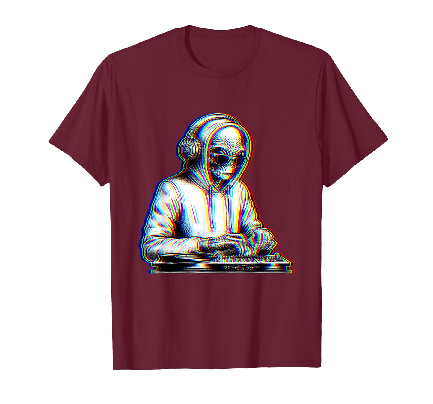 Trippy Alien Dj Rave Festival Optical Illusion EDM Music Ufo T-Shirt