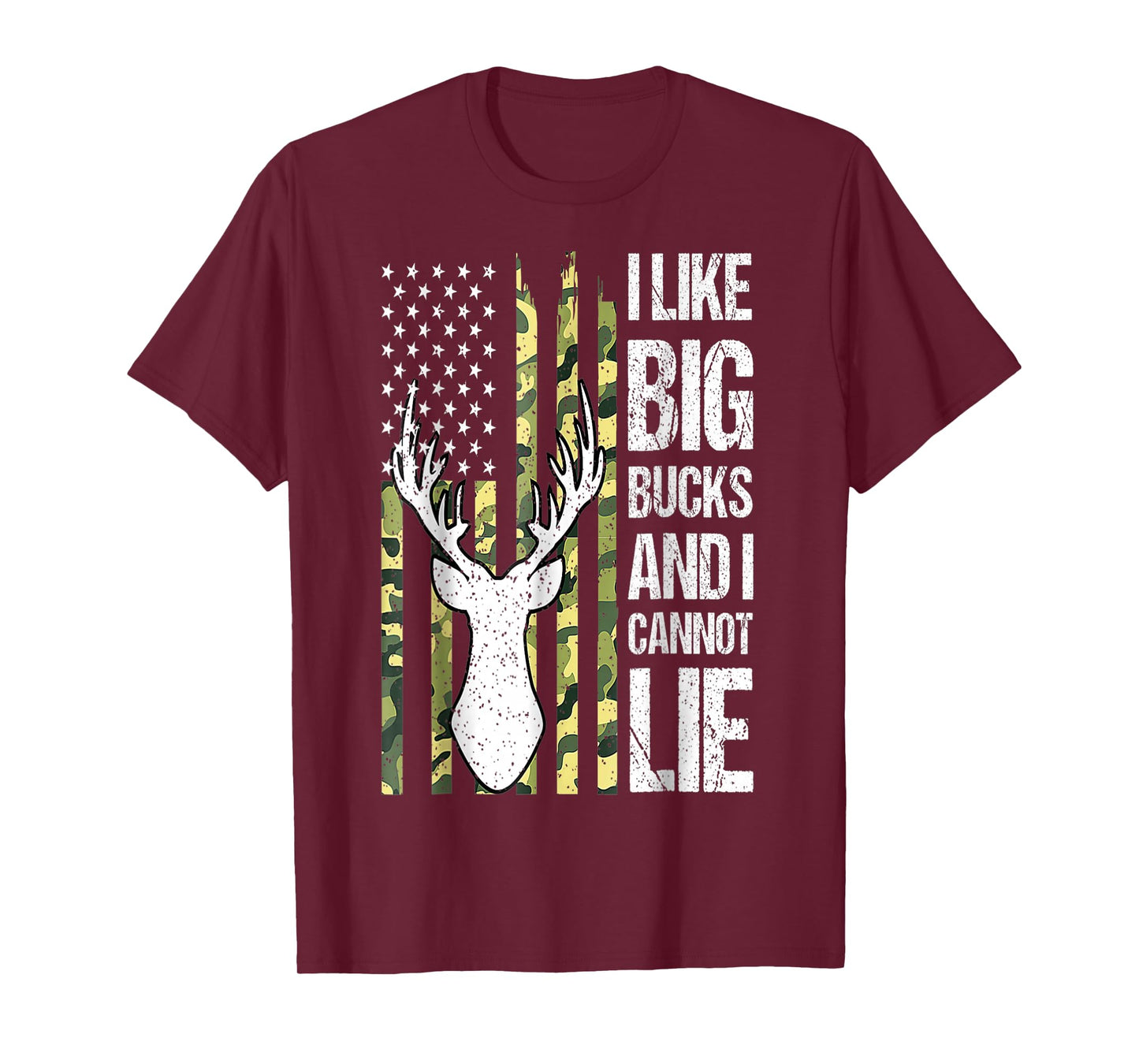 American Flag I Like Big Bucks and I Cannot Lie Deer Hunting T-Shirt
