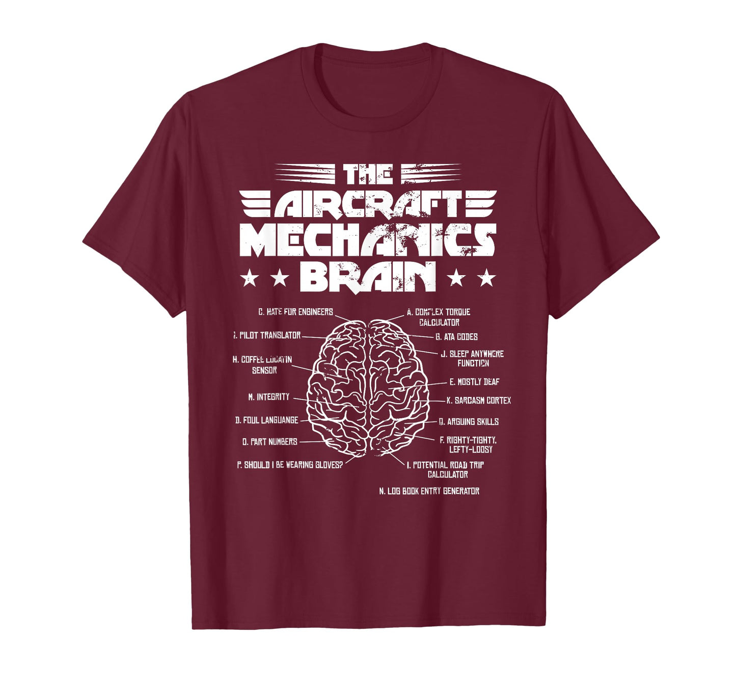 Aircraft Mechanics Brain Aviation Gift T-Shirt