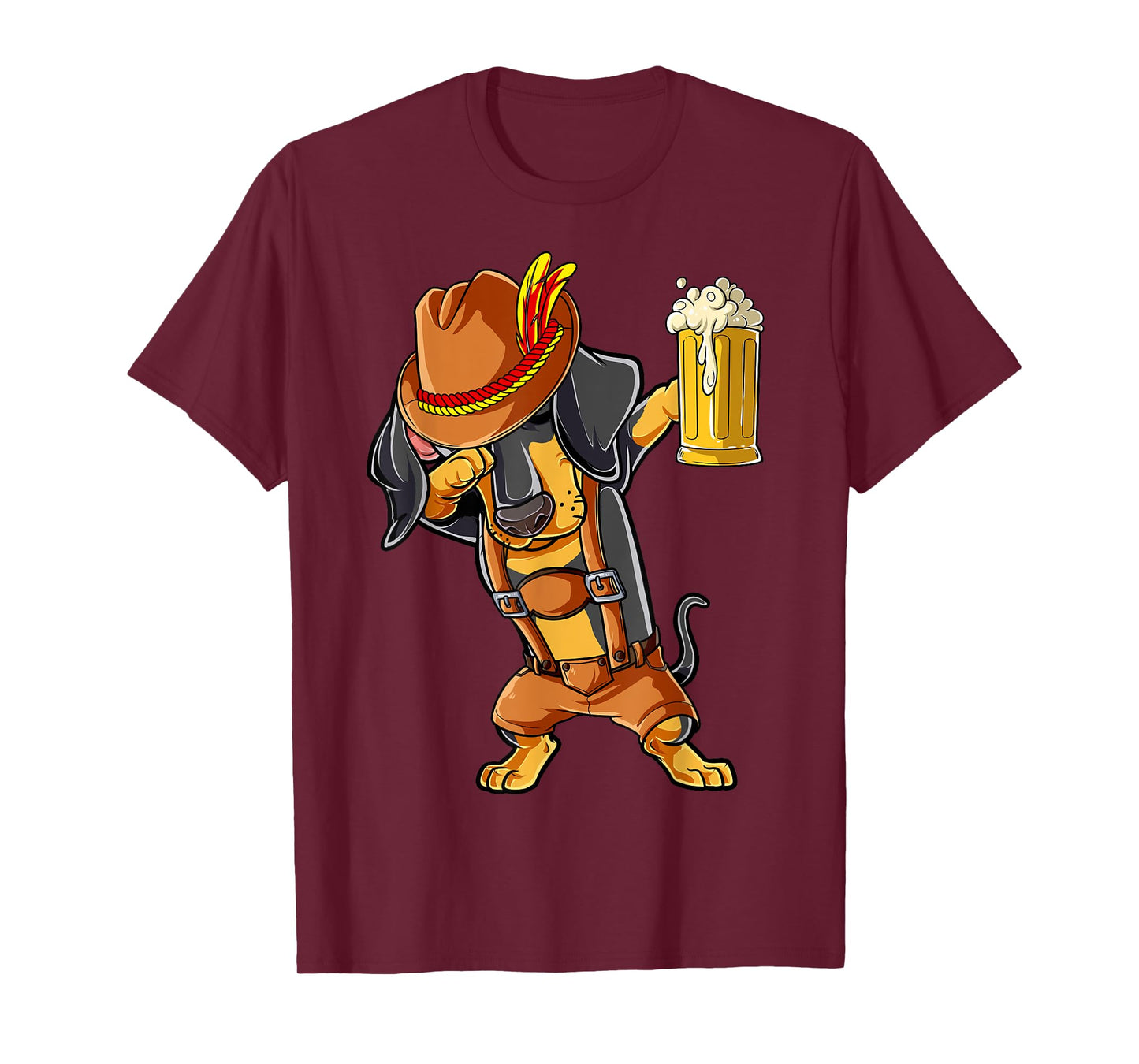 Dabbing Dachshund T shirt Oktoberfest Lederhosen Men Beer