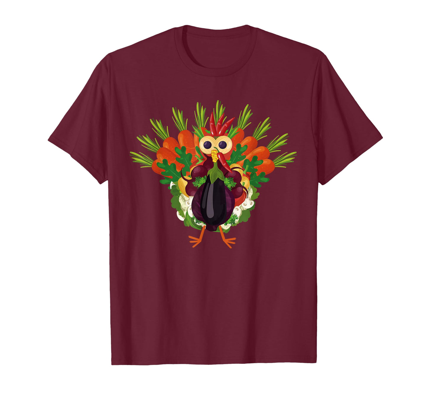 Funny Turkeys For Thanksgiving Apparel Vegan Thanksgiving Vegetable Meatless Turkey T-Shirt