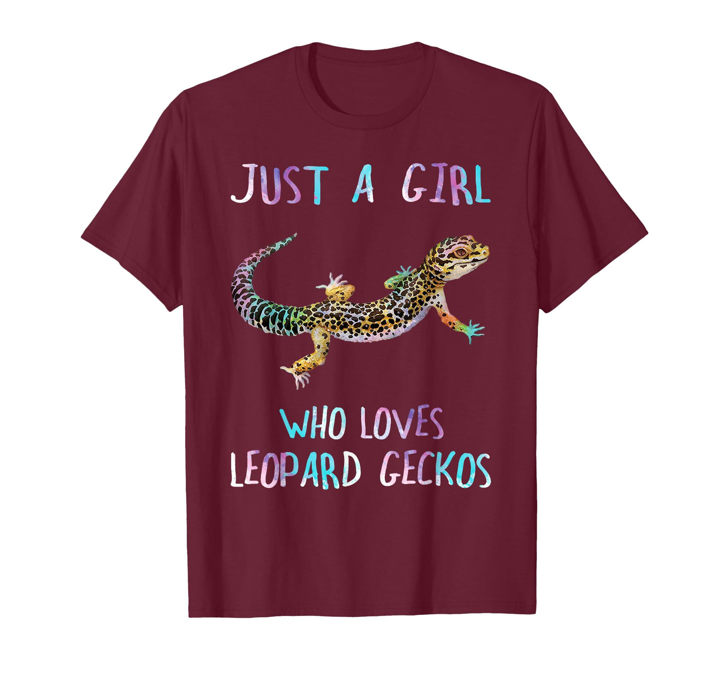 Cute Watercolor Lizard Just A Girl Who Loves Leopard Geckos T-Shirt