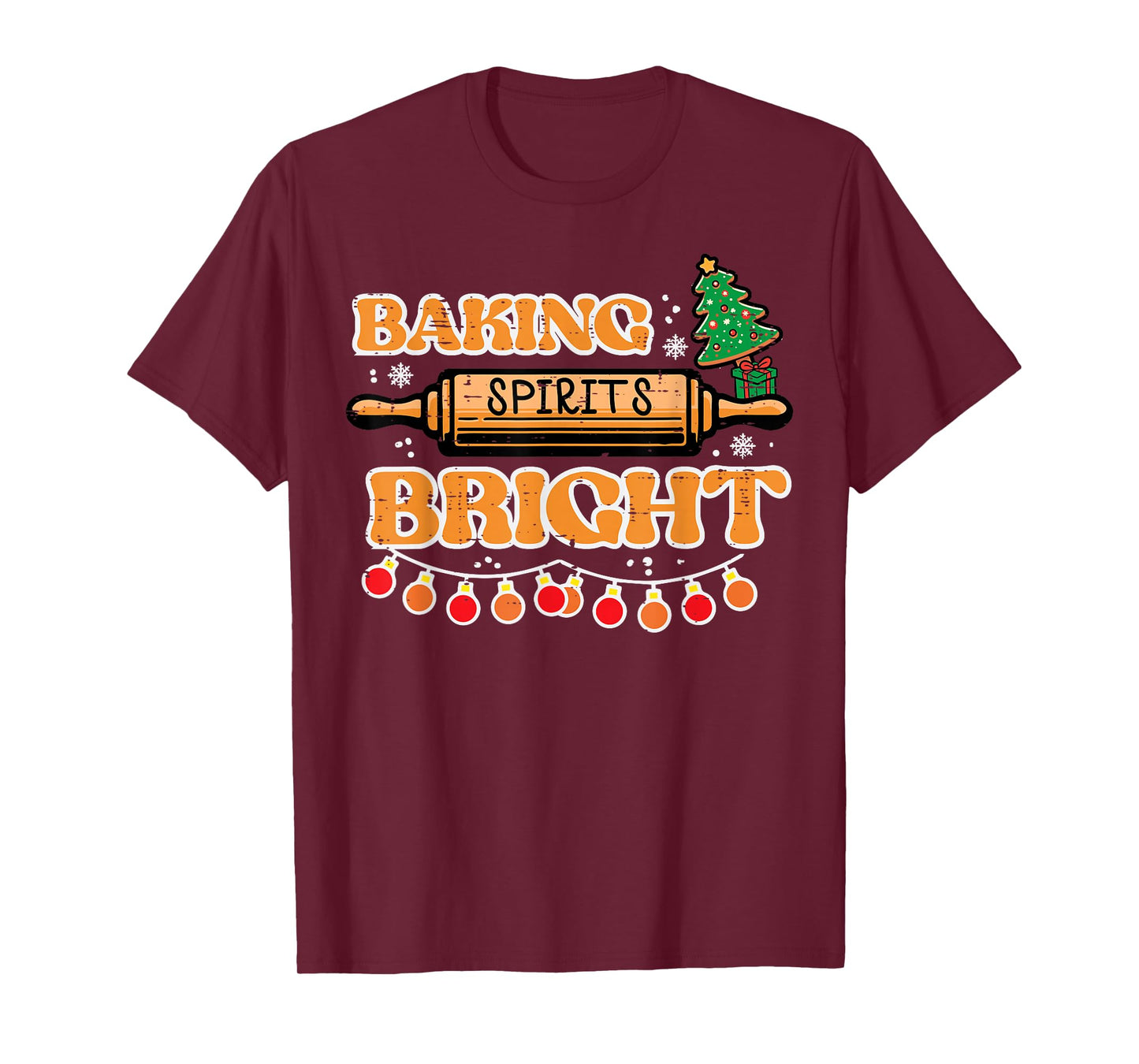 Christmas Baking Spirits Bright Xmas Baker Women Kids Men T-Shirt