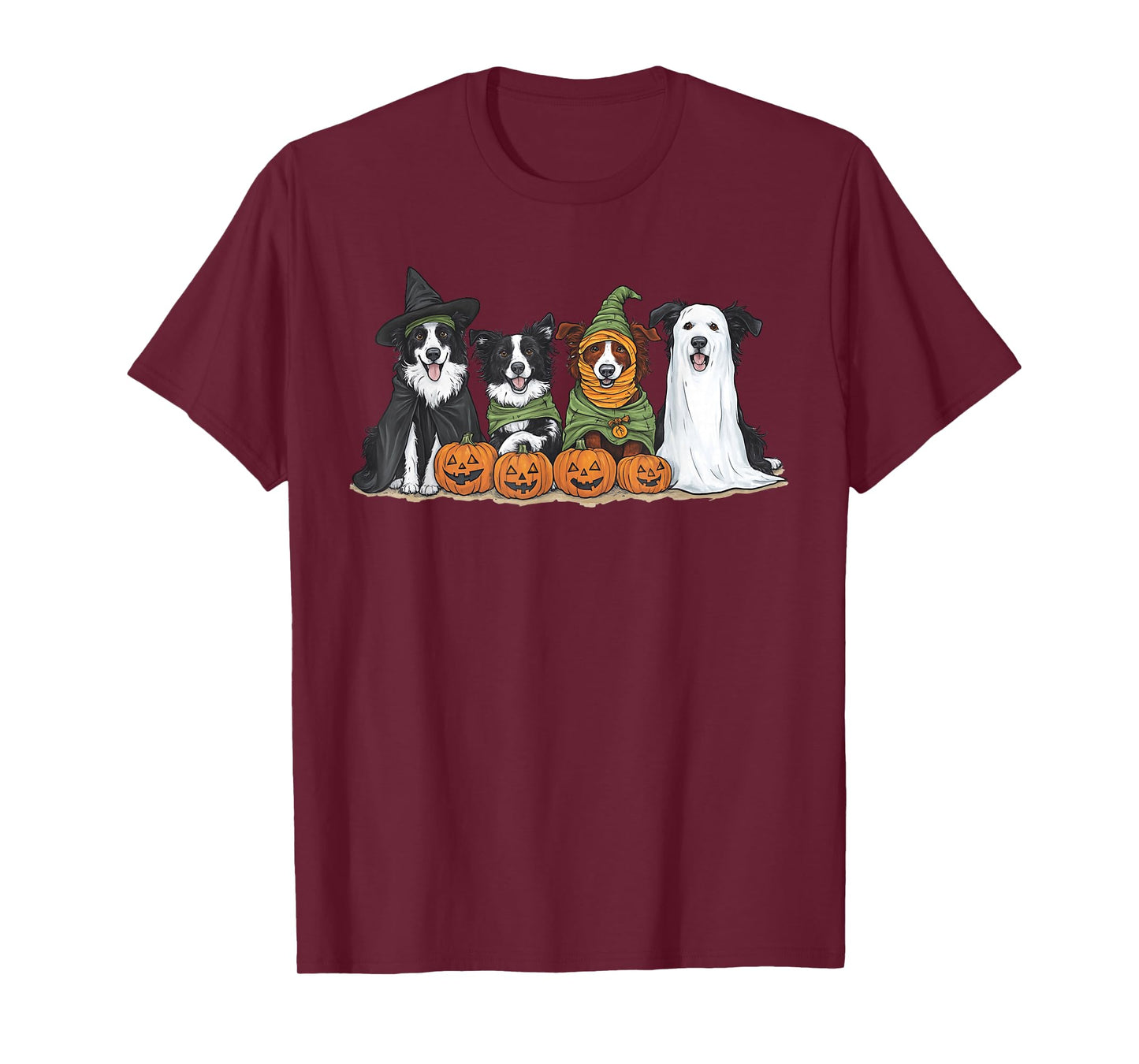 Cute Fall Border Collie Dog Owner Halloween T-Shirt