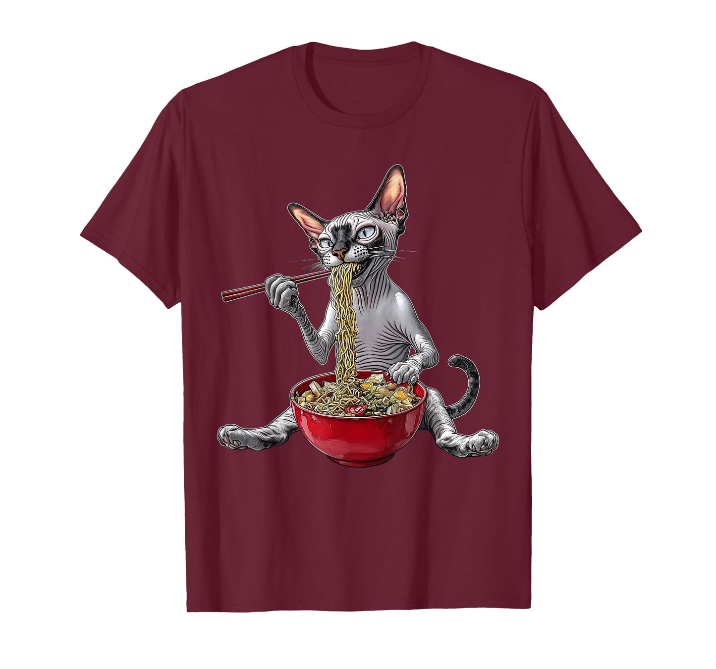 Sphynx Cat Japanese Noodles T-Shirt