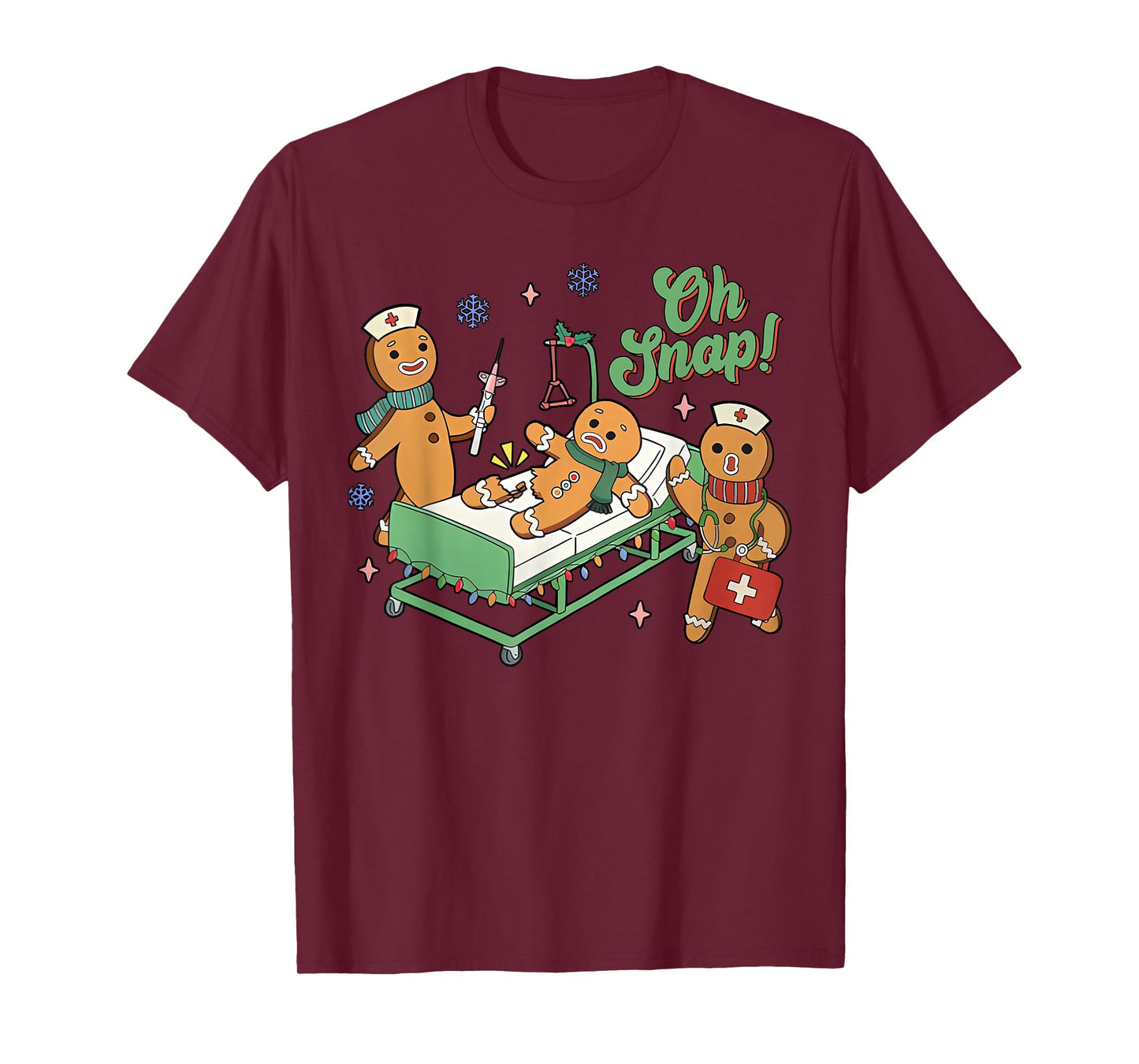 Christmas Nurse Oh Snap Gingerbreads Bone Snap Nurse Team T-Shirt