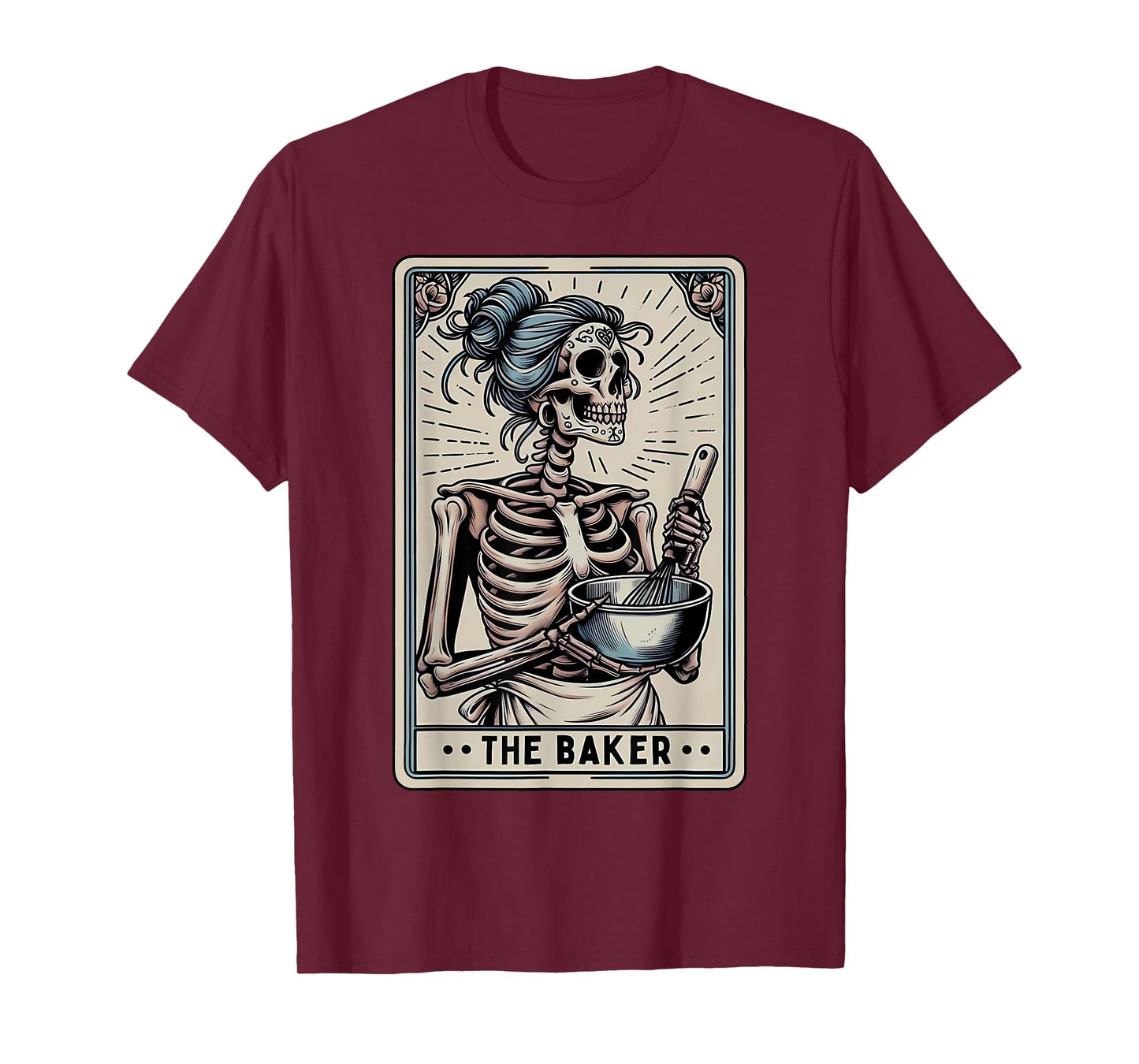 Baker Tarot Card Skeleton Baking Homemaker Mothers Day T-Shirt