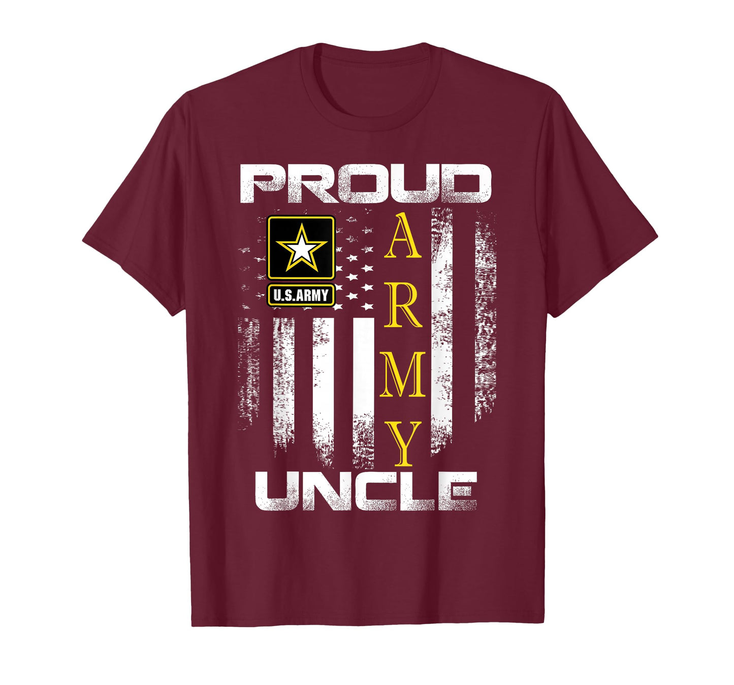 Vintage Proud Army Uncle with American Flag Gift T-Shirt