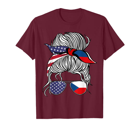 American Czech Patriot Flag Women Girl Czechia Grown T-Shirt