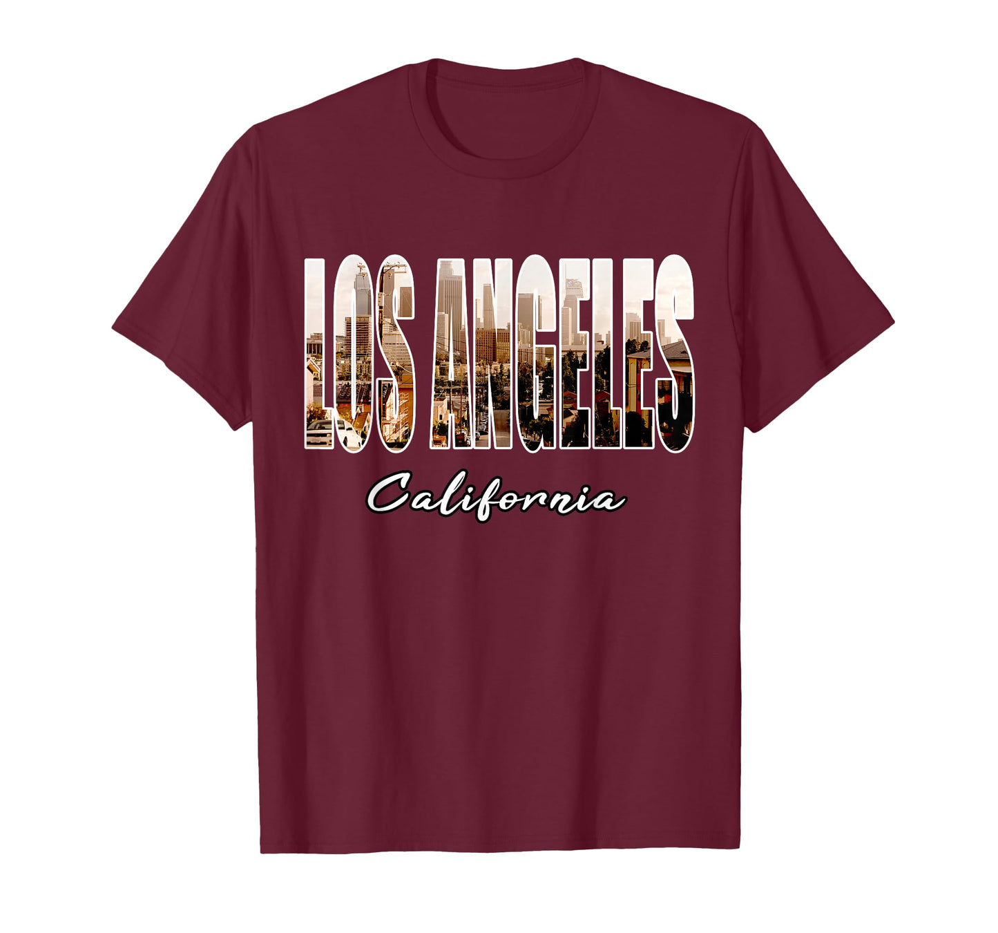 Los Angeles California Font Skyline Urban Photography LA T-Shirt