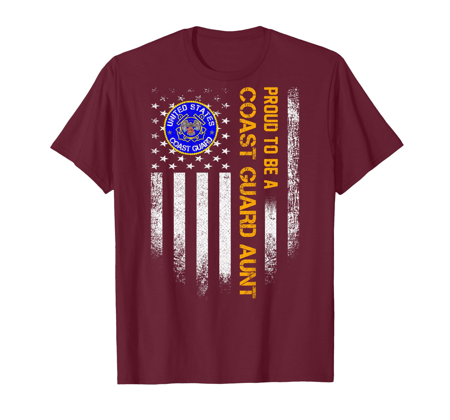 Vintage USA Flag Proud To Be A US Coast Guard Veteran Aunt T-Shirt