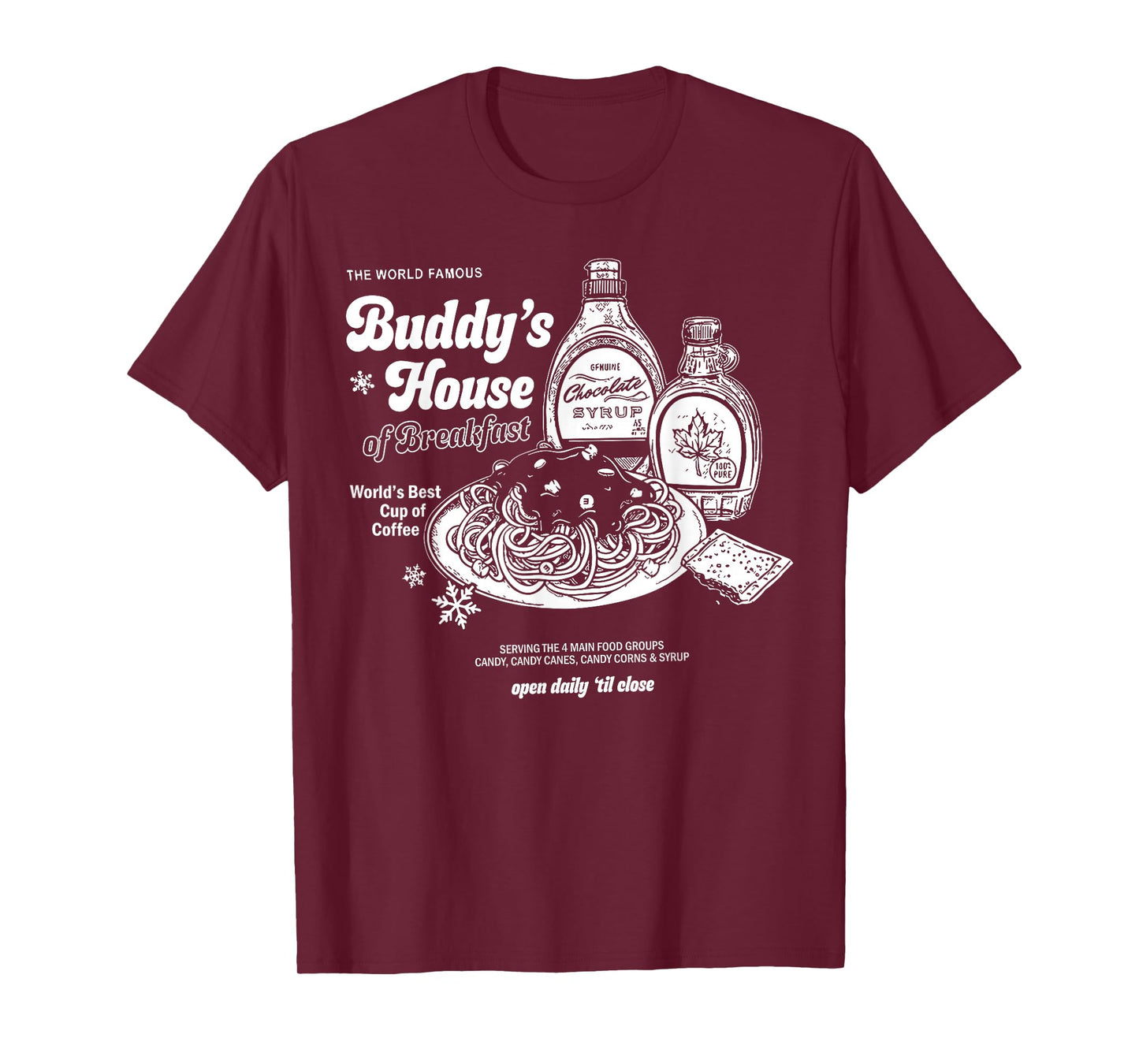 Buddys House of Breakfast Funny Cute Christmas Fitness Gym T-Shirt