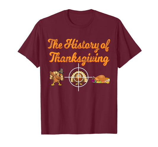 The History of Thanksgiving Day Pilgrim Boys Girls Turkey T-Shirt