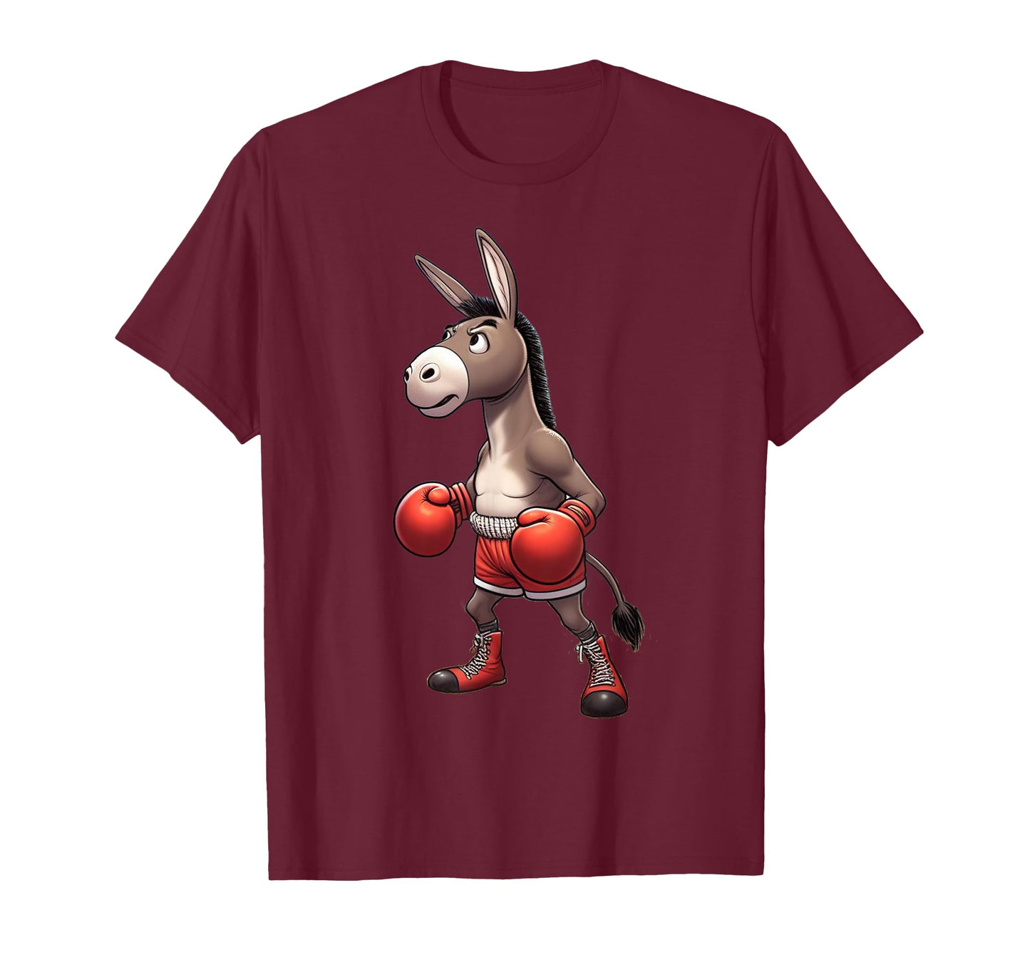 A donkey practicing boxing Funny Donkey Art For Men Women T-Shirt