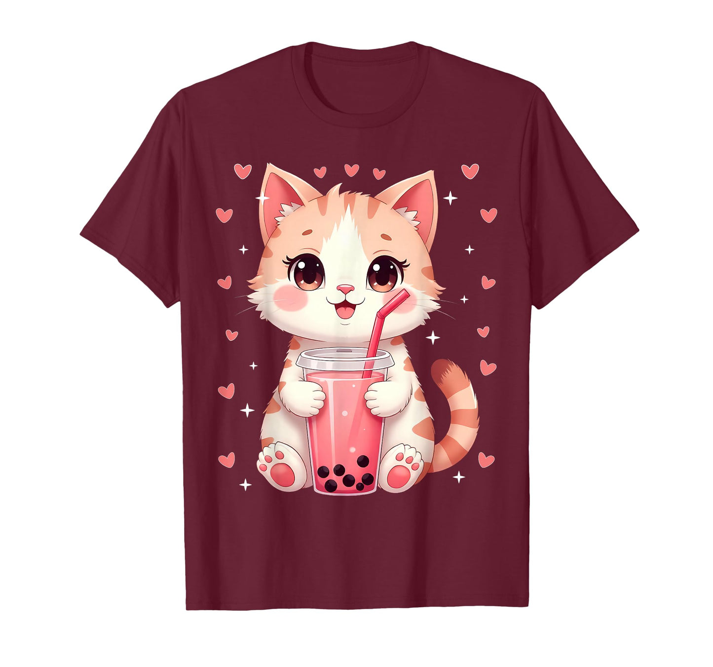 Cat Boba Tea Bubble Tea Anime Girls Women Kawaii Neko Lover T-Shirt