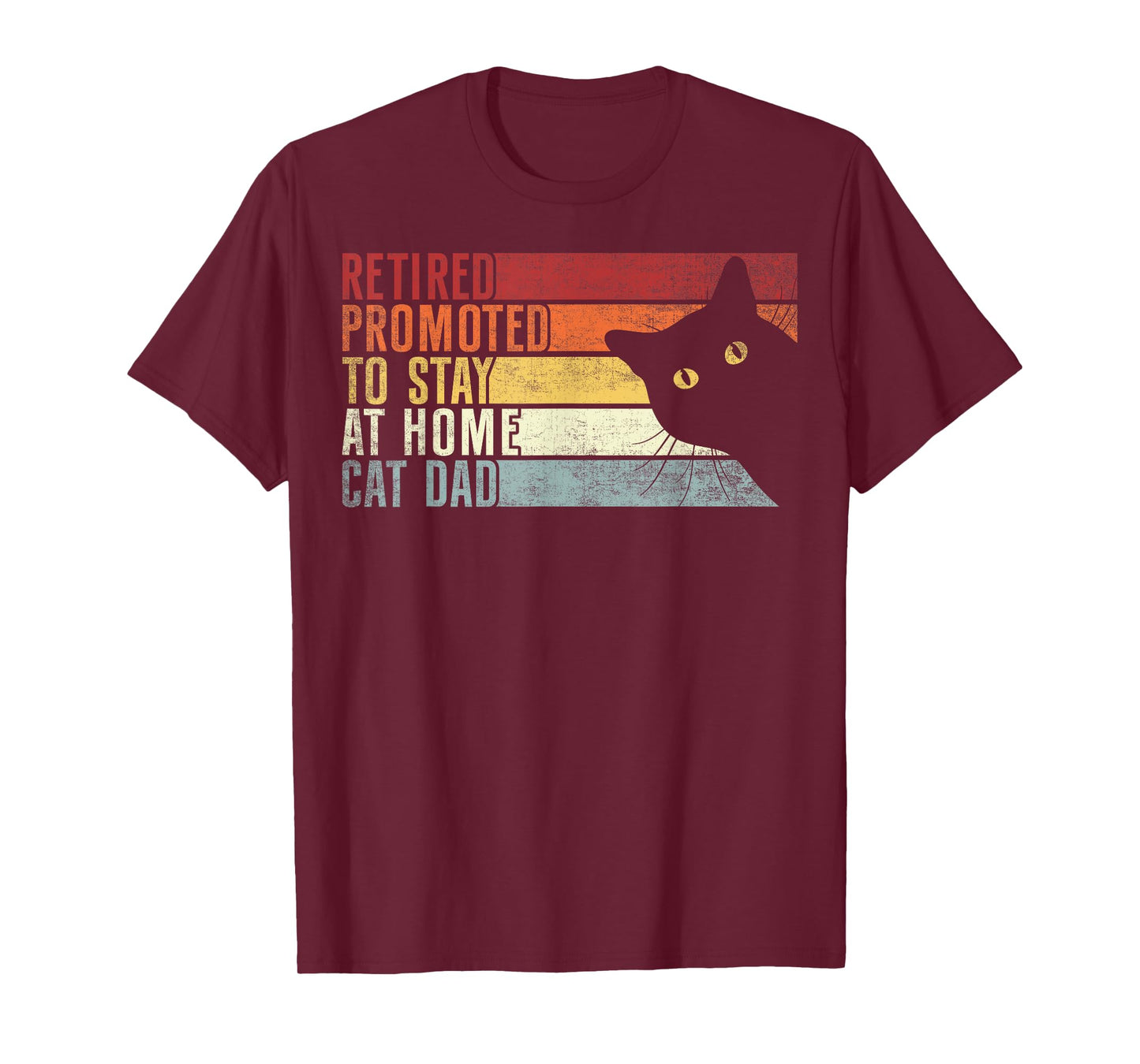 Retired Promoted To stay at home. Funny Cat Dad Retirement T-Shirt